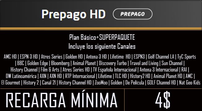 PREPAGO PLUS HD PLAN BASICO + SUPERPAQUETE